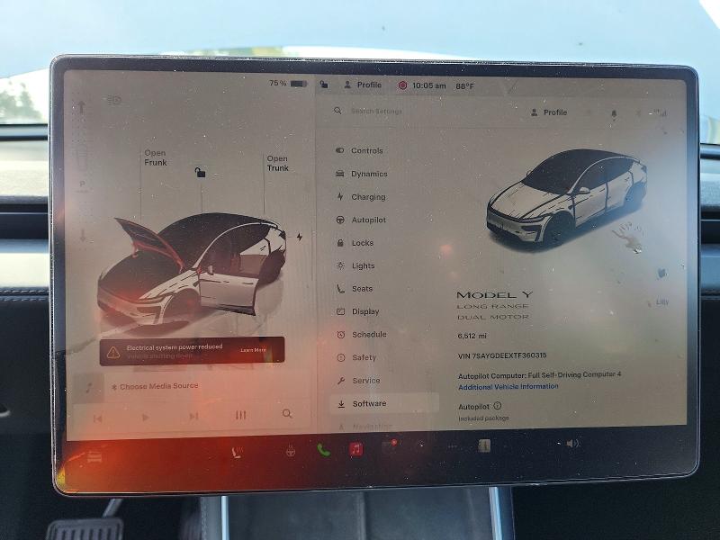 75081415 :رقم المزاد ، 7SAYGDEEXTF360315 vin ، 2026 Tesla Model Y مزاد بيع