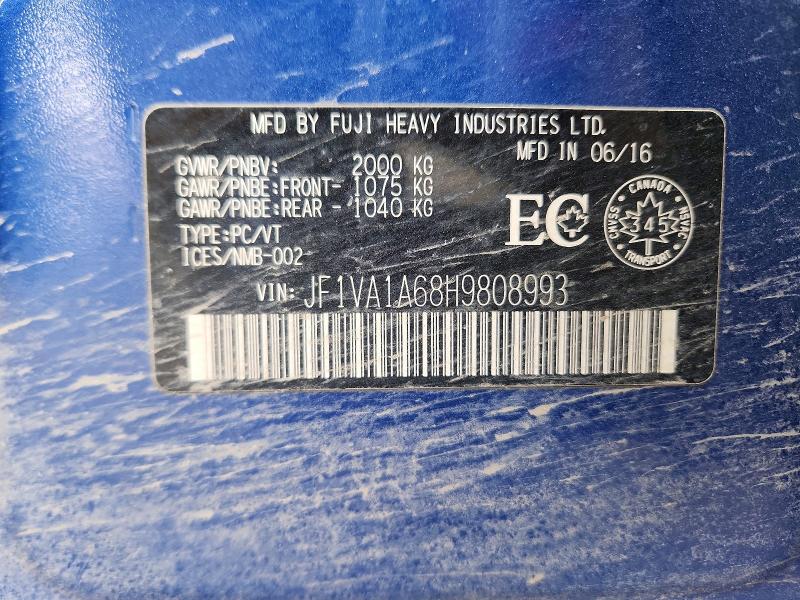 Aukcja sprzedaży 2017 Subaru Wrx, vin: JF1VA1A68H9808993, numer aukcji: 79409215