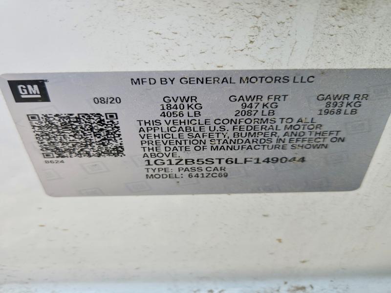 Aukcja sprzedaży 2020 Chevrolet Malibu, vin: 1G1ZB5ST6LF149044, numer aukcji: 47783946