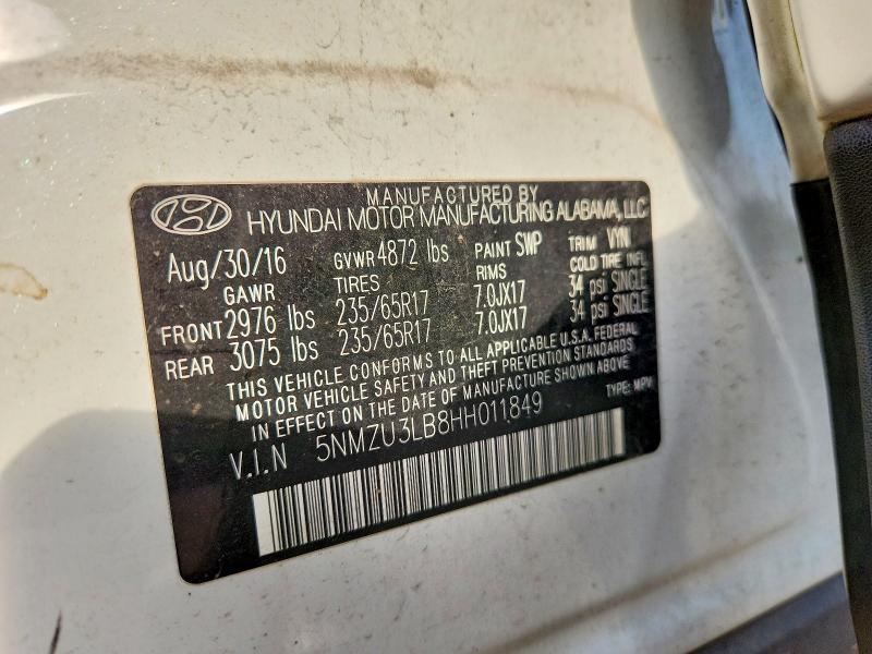 Продажа на аукционе авто 2017 Hyundai Santa Fe Sport, vin: 5NMZU3LB8HH011849, номер лота: 47207486