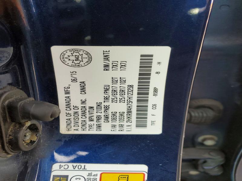 78734115 :رقم المزاد ، 2HKRM4H75FH123258 vin ، 2015 Honda Cr-v مزاد بيع