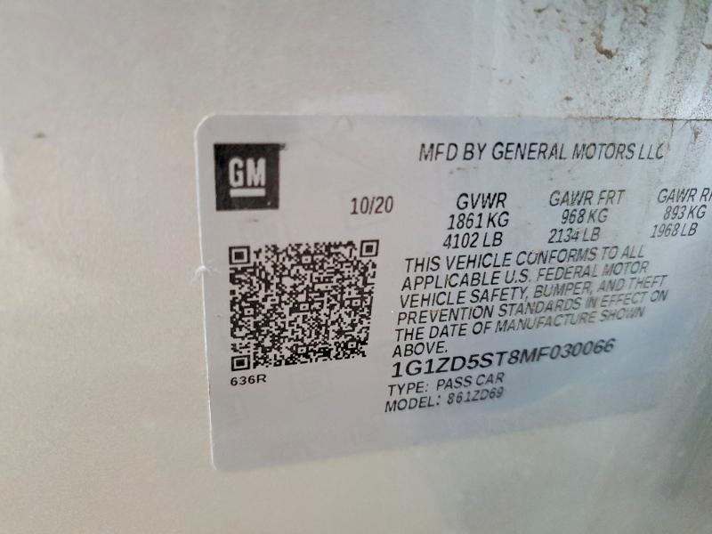 Aukcja sprzedaży 2021 Chevrolet Malibu, vin: 1G1ZD5ST8MF030066, numer aukcji: 47234416