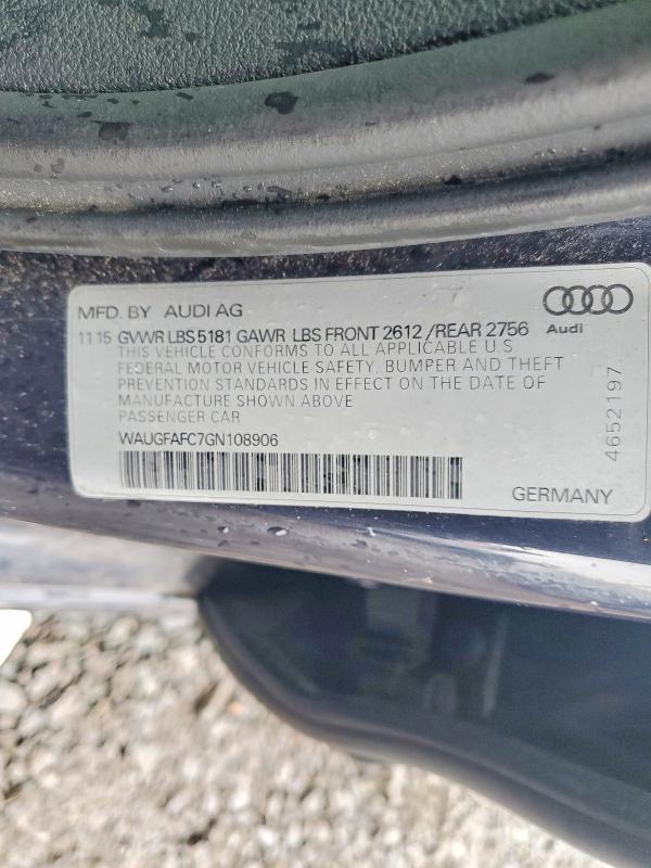 46018696 :رقم المزاد ، WAUGFAFC7GN108906 vin ، 2016 Audi A6 مزاد بيع