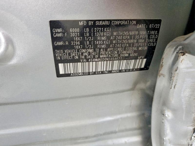 Продажа на аукционе авто 2022 Subaru Ascent, vin: 4S4WMAED0N3454671, номер лота: 47901196