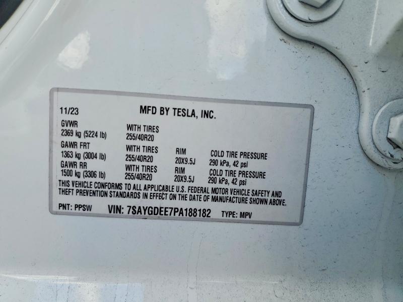 Продаж на аукціоні авто 2023 Tesla Model Y, vin: 7SAYGDEE7PA188182, номер лоту: 79733275