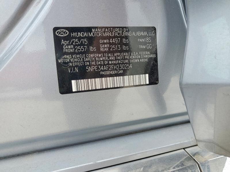 2015 Hyundai Sonata მანქანა იყიდება აუქციონზე, vin: 5NPE34AF2FH230254, აუქციონის ნომერი: 48066866