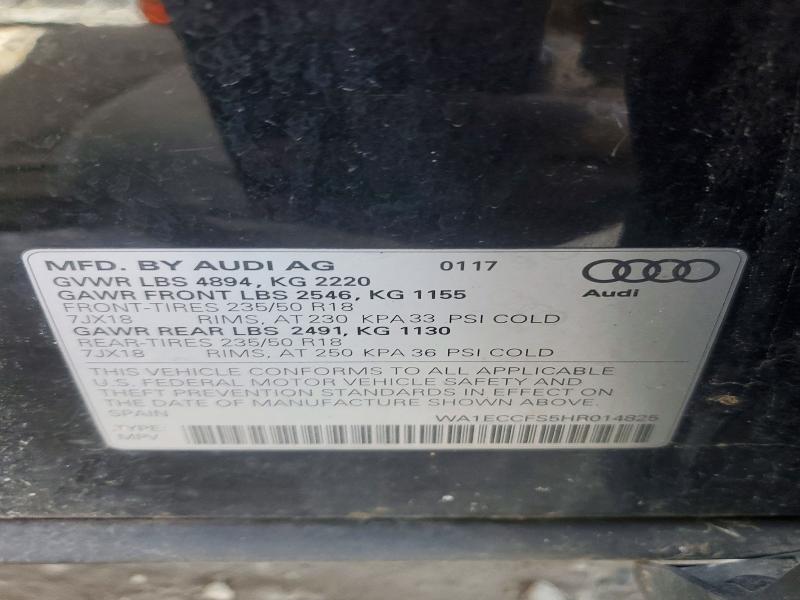 Продажа на аукционе авто 2017 Audi Q3, vin: WA1ECCFS5HR014825, номер лота: 46219296