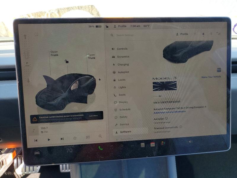 41893376 :رقم المزاد ، 5YJ3E1ET8SF939313 vin ، 2025 Tesla Model 3 مزاد بيع