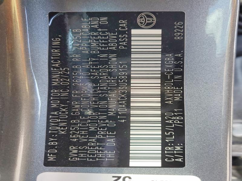 Продаж на аукціоні авто 2025 Toyota Camry, vin: 4T1DAACK3SU589151, номер лоту: 47348736