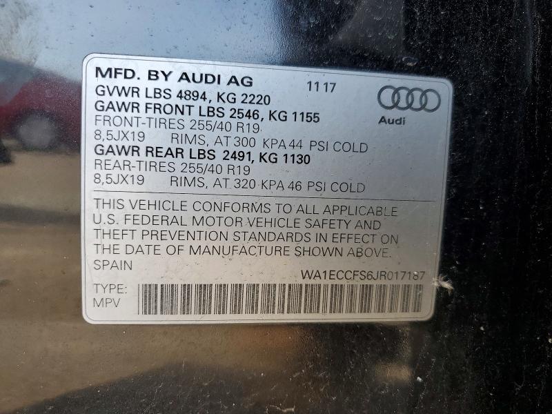 Продаж на аукціоні авто 2018 Audi Q3, vin: WA1ECCFS6JR017187, номер лоту: 48050356