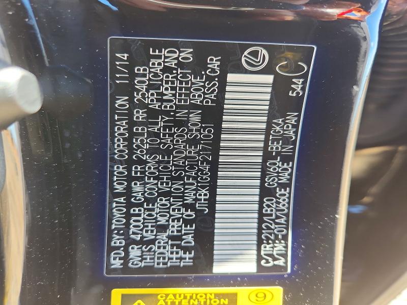 Aukcja sprzedaży 2015 Lexus Es 350, vin: JTHBK1GG4F2171051, numer aukcji: 79728105