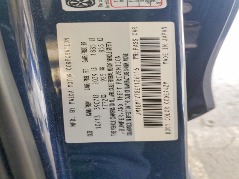 2014 Mazda 3 მანქანა იყიდება აუქციონზე, vin: JM1BM1V78E1126116, აუქციონის ნომერი: 47761776