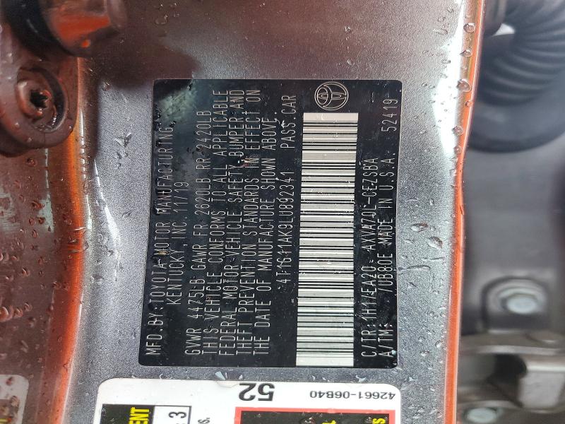 Aukcja sprzedaży 2020 Toyota Camry, vin: 4T1G11AK9LU892341, numer aukcji: 45579746