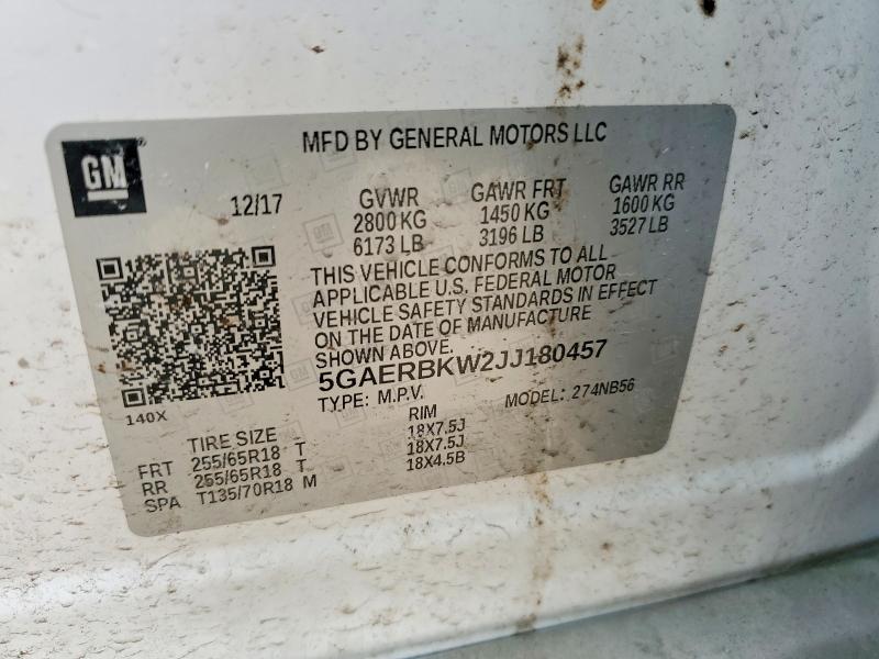 Продаж на аукціоні авто 2018 Buick Enclave, vin: 5GAERBKW2JJ180457, номер лоту: 46711056