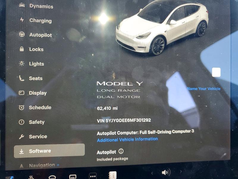 Aukcja sprzedaży 2021 Tesla Model Y, vin: 5YJYGDEE6MF301292, numer aukcji: 41742096