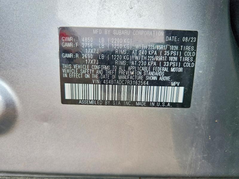 Продажа на аукционе авто 2024 Subaru Outback, vin: 4S4BTADC7R3162564, номер лота: 47417916