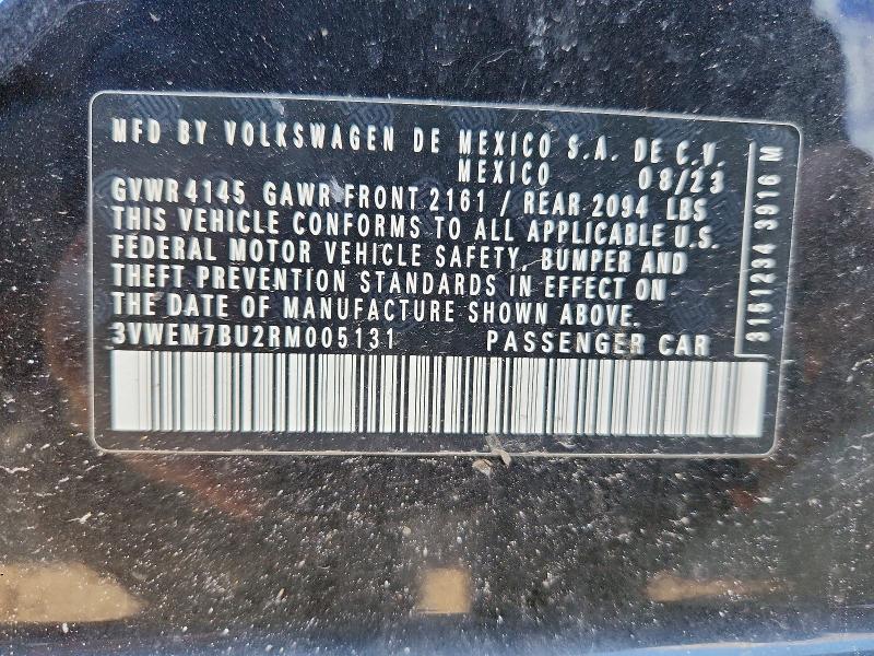 Aukcja sprzedaży 2024 Volkswagen Jetta, vin: 3VWEM7BU2RM005131, numer aukcji: 45983506