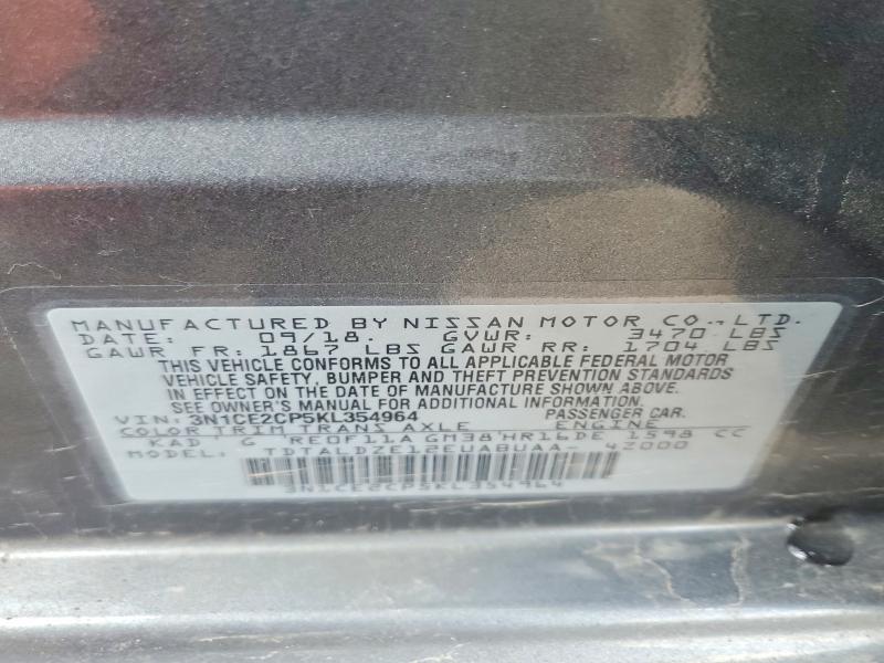 Aukcja sprzedaży 2019 Nissan Versa Note, vin: 3N1CE2CP5KL354964, numer aukcji: 45591986
