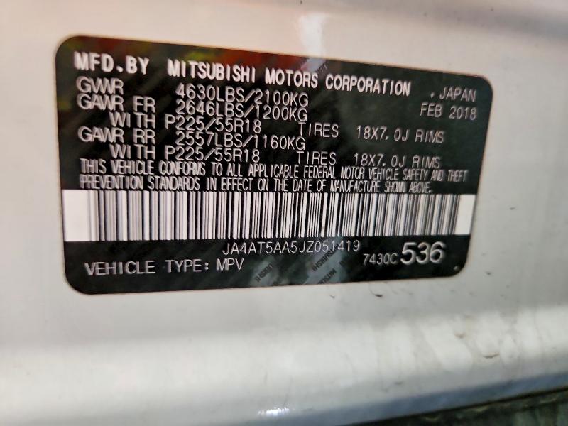 Auction sale of the 2018 Mitsubishi Eclipse Cross, vin: JA4AT5AA5JZ051419, lot number: 79915925