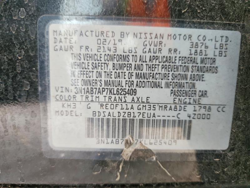 Aukcja sprzedaży 2019 Nissan Sentra, vin: 3N1AB7AP7KL625409, numer aukcji: 46094276