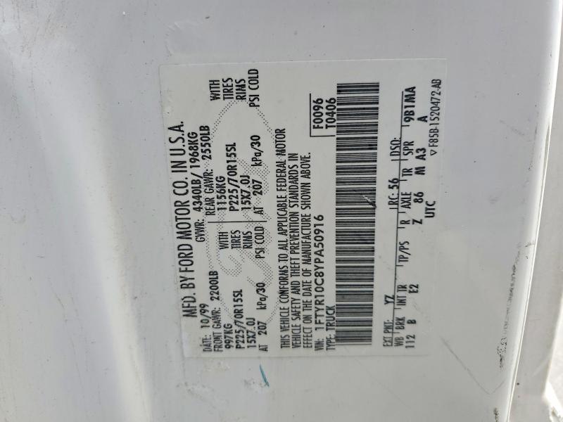 Aukcja sprzedaży 2000 Ford Ranger, vin: 1FTYR10C8YPA50916, numer aukcji: 45668806
