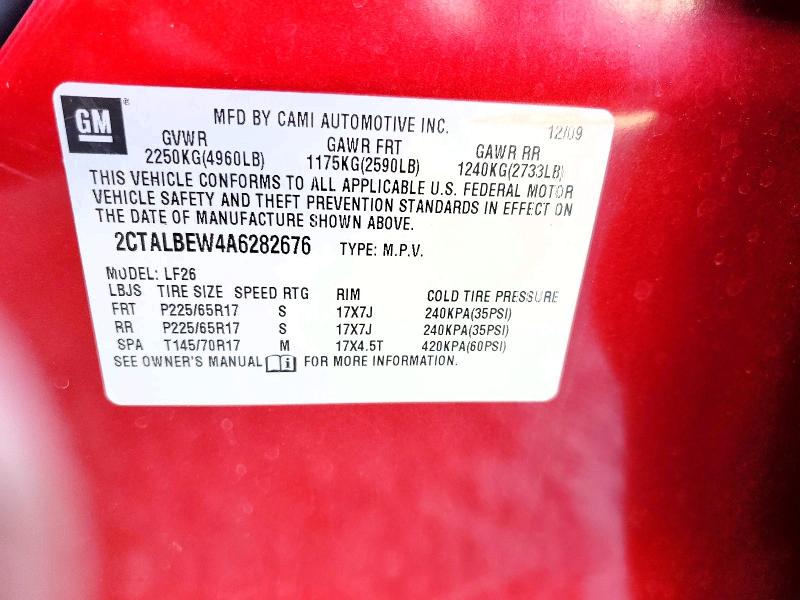 Aukcja sprzedaży 2010 Gmc Terrain, vin: 2CTALBEW4A6282676, numer aukcji: 46963686