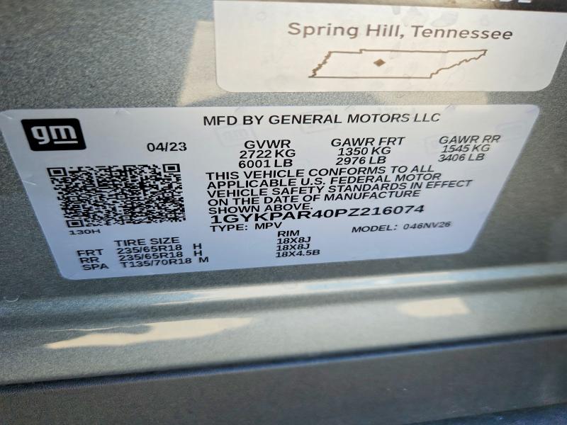 Aukcja sprzedaży 2023 Cadillac Xt6, vin: 1GYKPAR40PZ216074, numer aukcji: 47078926