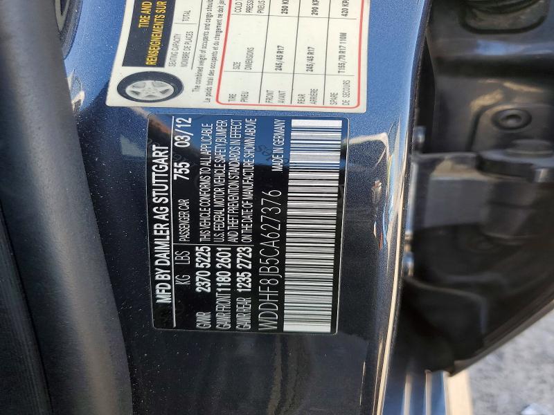Продажа на аукционе авто 2012 Mercedes-benz E, vin: WDDHF8JB5CA627376, номер лота: 79637425