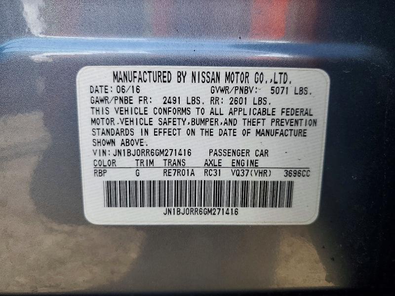 46924066 :رقم المزاد ، JN1BJ0RR6GM271416 vin ، 2016 Infiniti Qx50 مزاد بيع