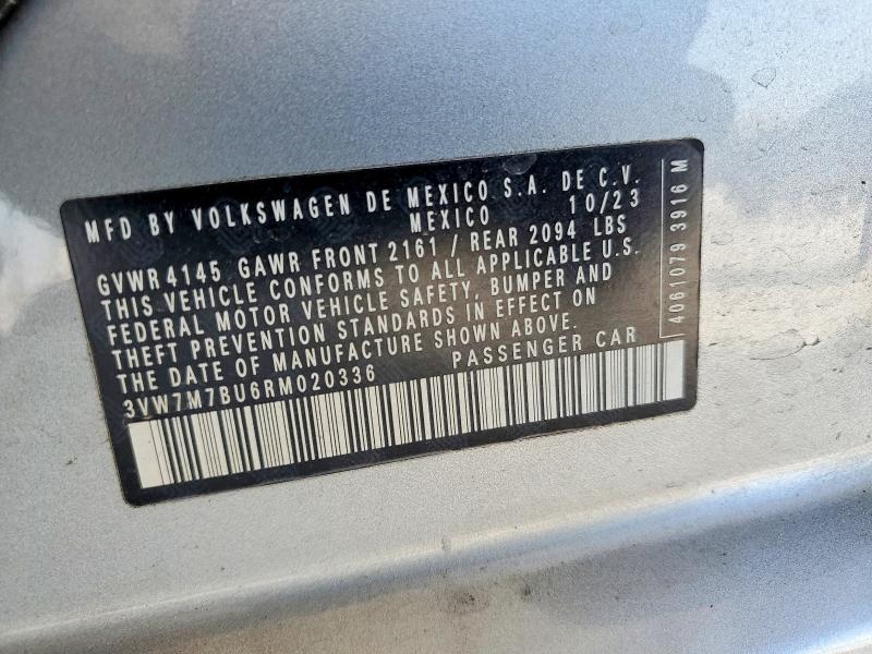 46866156 :رقم المزاد ، 3VW7M7BU6RM020336 vin ، 2024 Volkswagen Jetta مزاد بيع