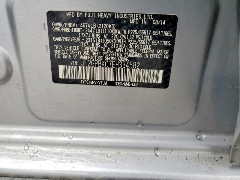 Продажа на аукционе авто 2014 Subaru Xv Crosstrek, vin: JF2GPBKC7EH334582, номер лота: 45703176