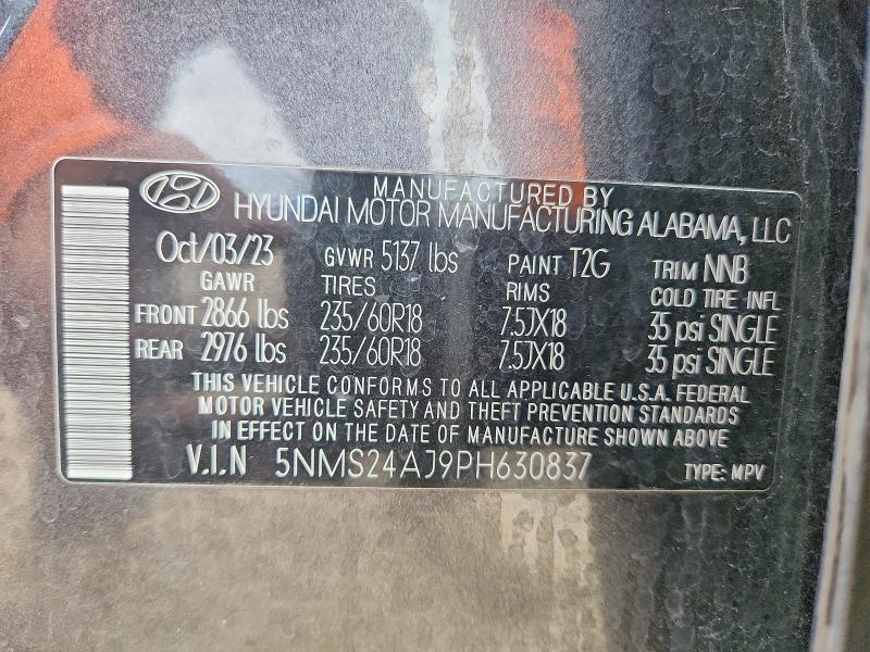 Продаж на аукціоні авто 2023 Hyundai Santa Fe, vin: 5NMS24AJ9PH630837, номер лоту: 47994526