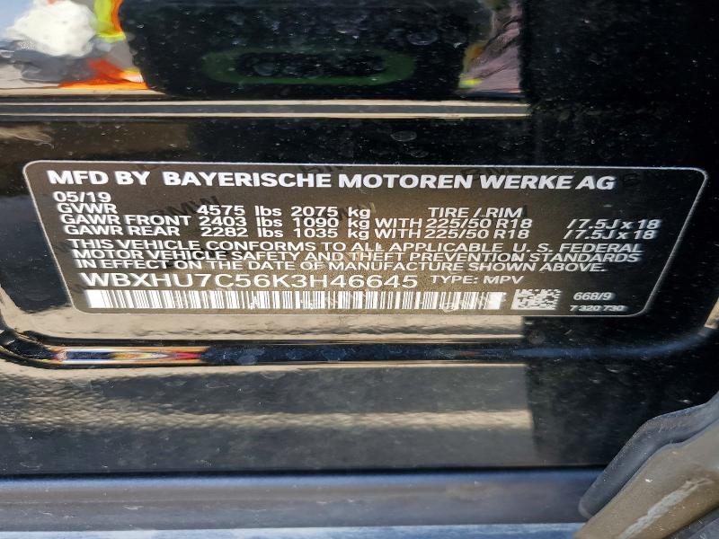 48114556 :رقم المزاد ، WBXHU7C56K3H46645 vin ، 2019 Bmw X1 مزاد بيع