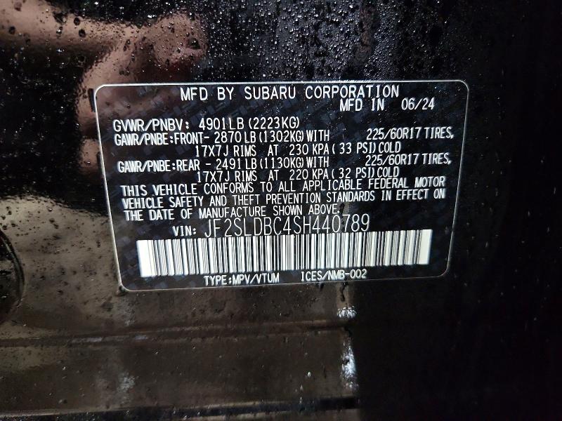 2025 Subaru Forester მანქანა იყიდება აუქციონზე, vin: JF2SLDBC4SH440789, აუქციონის ნომერი: 47084846