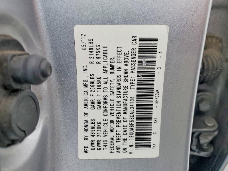 Aukcja sprzedaży 2012 Acura Tl, vin: 19UUA8F58CA034106, numer aukcji: 47971156