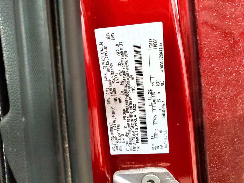 Продаж на аукціоні авто 2019 Ford Escape, vin: 1FMCU9GD9KUA08832, номер лоту: 46673466