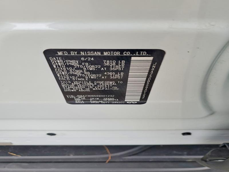 Aukcja sprzedaży 2025 Infiniti Qx80, vin: JN8AZ3DB5S9401232, numer aukcji: 46024126
