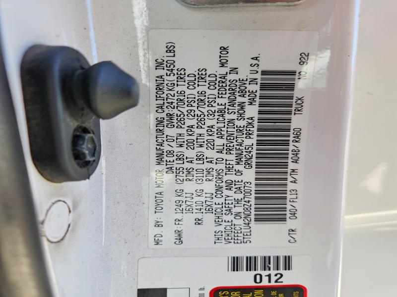 Aukcja sprzedaży 2008 Toyota Tacoma, vin: 5TELU42N08Z470073, numer aukcji: 46936316