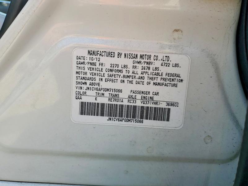 Aukcja sprzedaży 2013 Infiniti G37 Sedan, vin: JN1CV6AP0DM715066, numer aukcji: 46776236