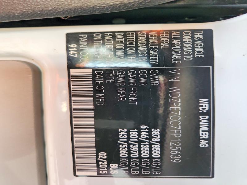 Aukcja sprzedaży 2015 Mercedes Benz Sprinter, vin: WDZPE7CC7FP125639, numer aukcji: 41828706