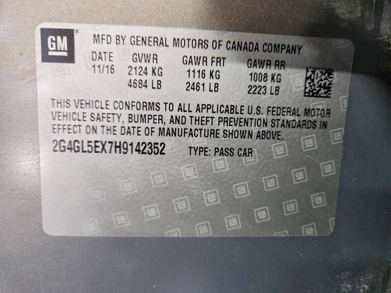 Aukcja sprzedaży 2017 Buick Regal, vin: 2G4GL5EX7H9142352, numer aukcji: 47759136