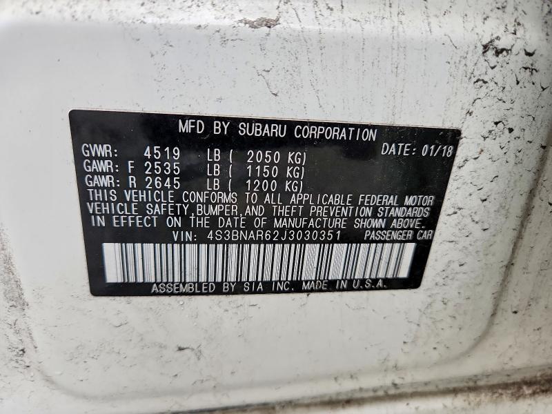 Aukcja sprzedaży 2018 Subaru Legacy, vin: 4S3BNAR62J3030351, numer aukcji: 41758466