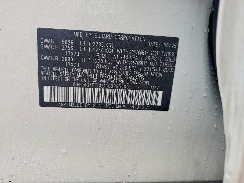 Aukcja sprzedaży 2025 Subaru Outback, vin: 4S4BTGUD1S3285200, numer aukcji: 45623266
