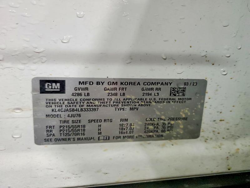 Продажа на аукционе авто 2020 Buick Encore, vin: KL4CJASB4LB333397, номер лота: 45465876