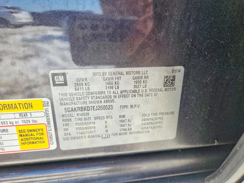 Продаж на аукціоні авто 2014 Buick Enclave, vin: 5GAKRBKD7EJ260523, номер лоту: 46356096
