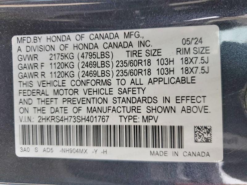 Продаж на аукціоні авто 2025 Honda Cr-v, vin: 2HKRS4H73SH401767, номер лоту: 46328766