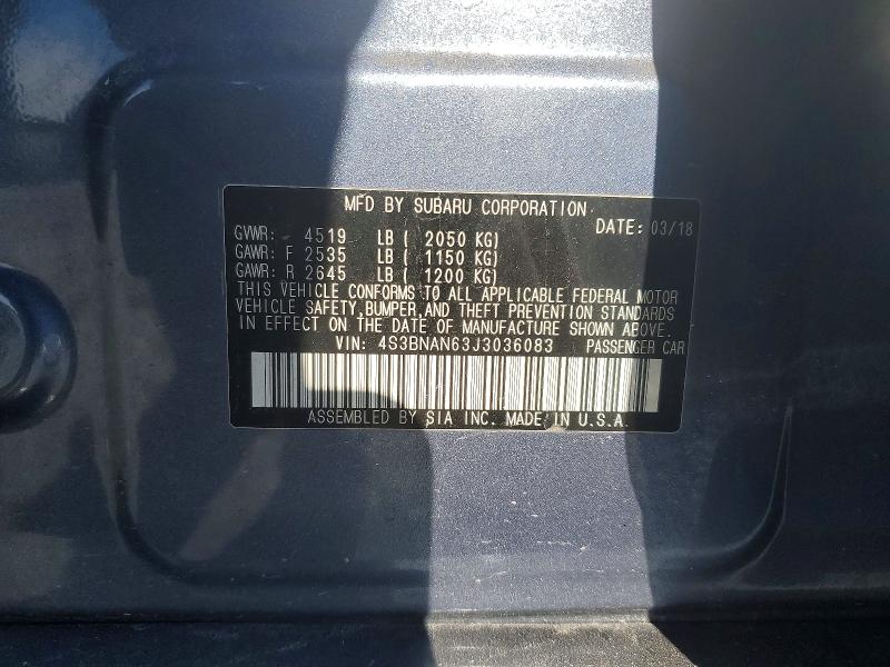 Aukcja sprzedaży 2018 Subaru Legacy, vin: 4S3BNAN63J3036083, numer aukcji: 45981976