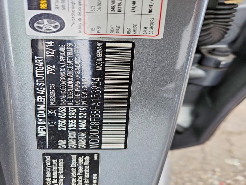 45823566 :رقم المزاد ، WDDUG8FB8FA153934 vin ، 2015 Mercedes-benz S مزاد بيع