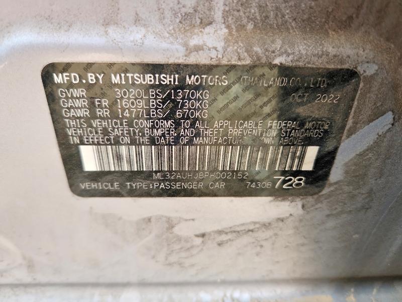 Продаж на аукціоні авто 2023 Mitsubishi Mirage, vin: ML32AUHJ8PH002152, номер лоту: 41658916