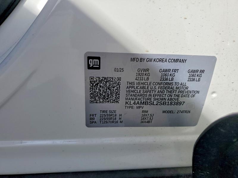 47800146 :رقم المزاد ، KL4AMBSL2SB183897 vin ، 2025 Buick Encore Gx مزاد بيع